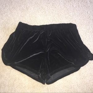Brandy Melville Black Velvet Shorts